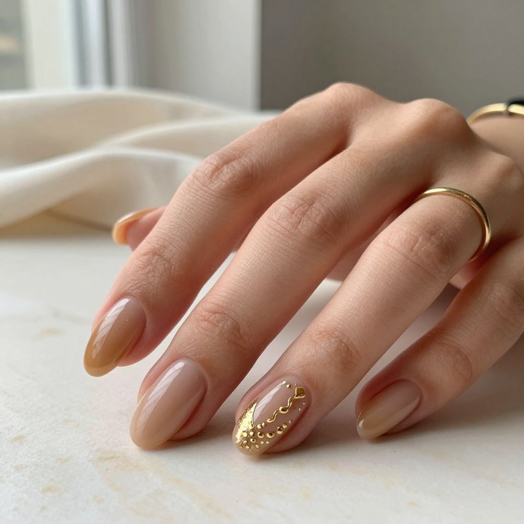 3D Gold Embellished Nude