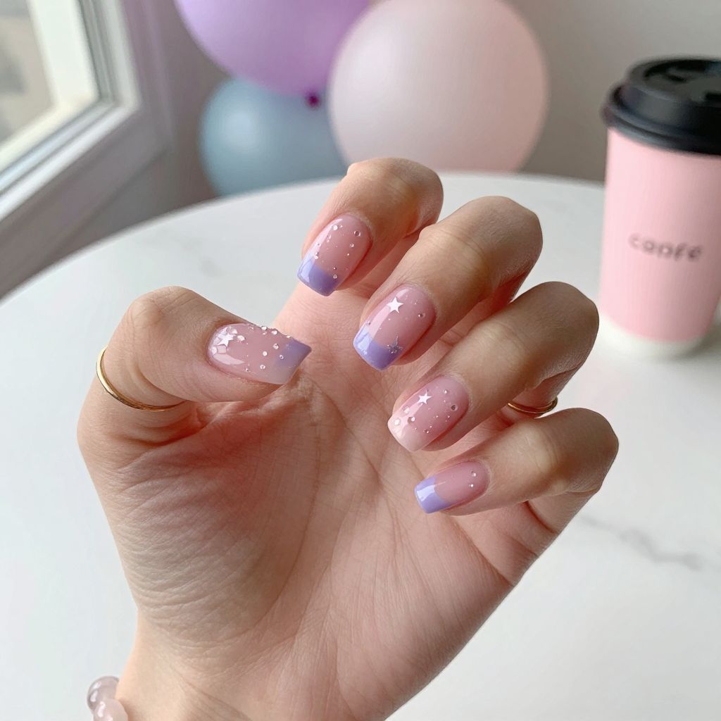 Bubblegum Star Cluster Nails