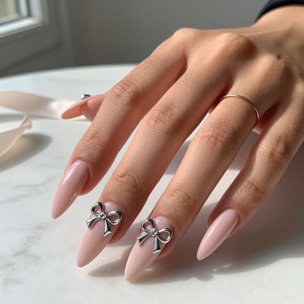 Chrome Bows on Long Coffin Tips