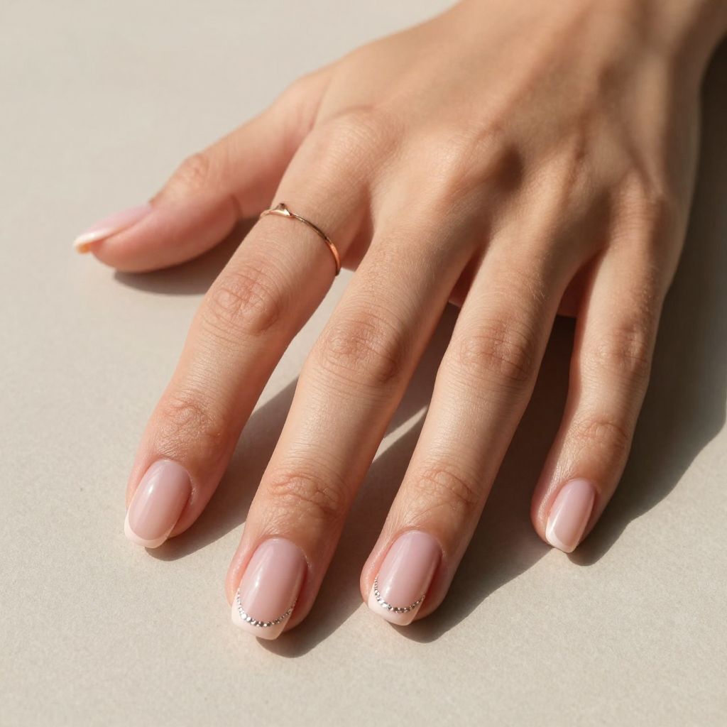 Raised French Tips with Micro Gems
