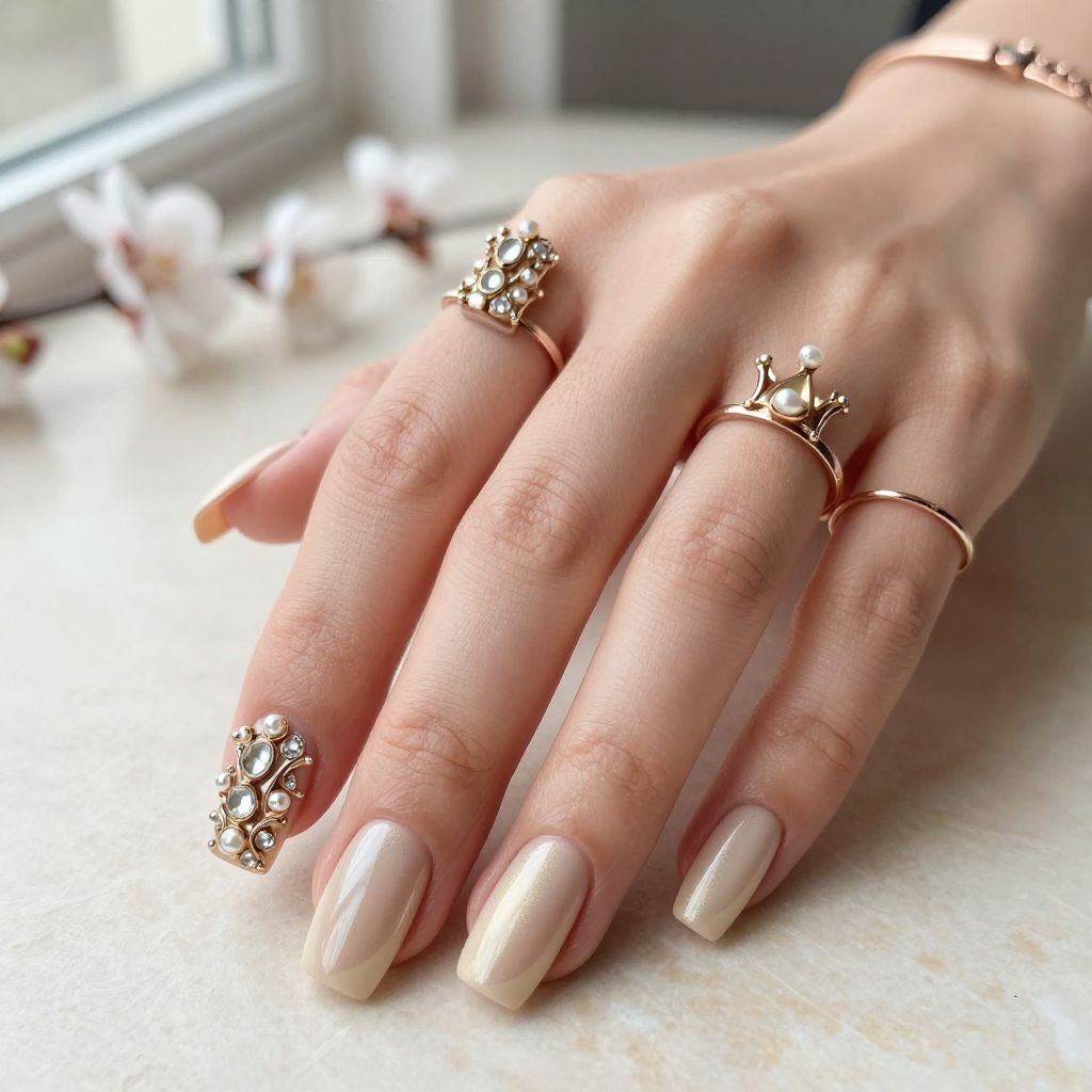Jeweled Crown 3D Nails