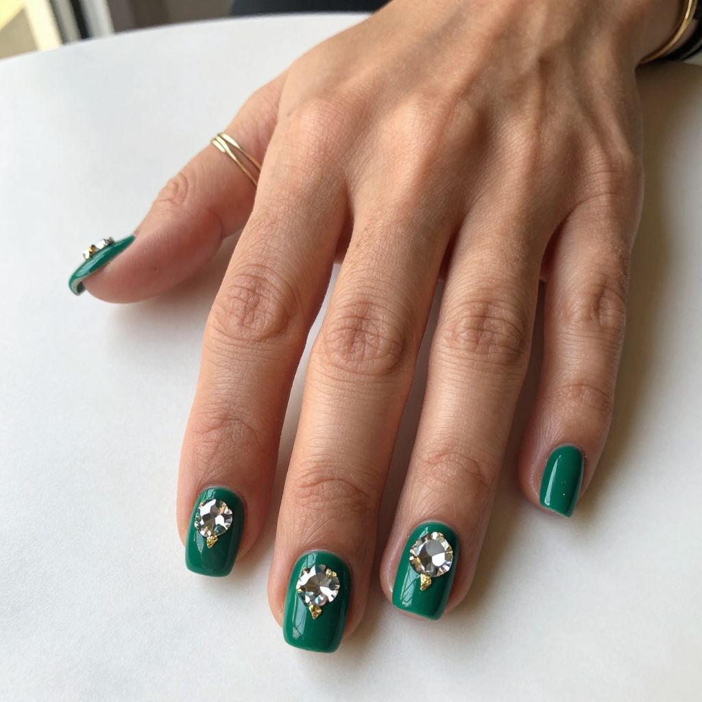 Chunky Gemstone Studded Nails