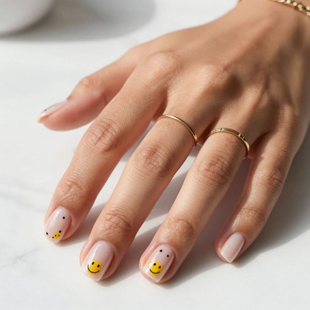 Smiley Face Nail Art