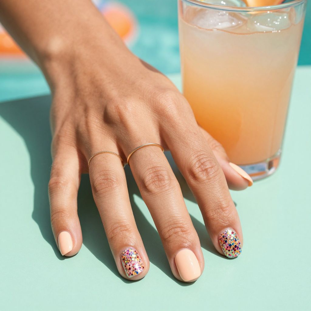 Confetti glitter pinky accent nail