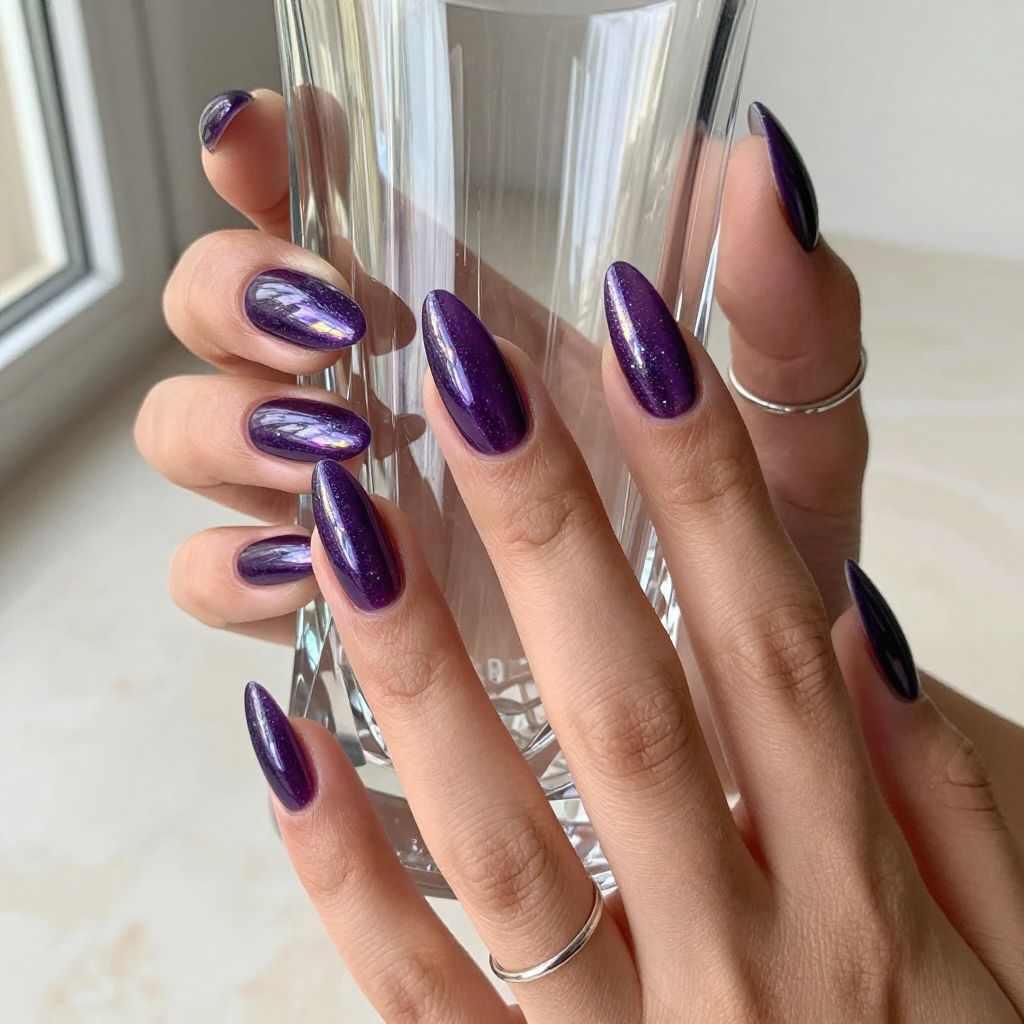 Deep Plum with Holographic Gradient