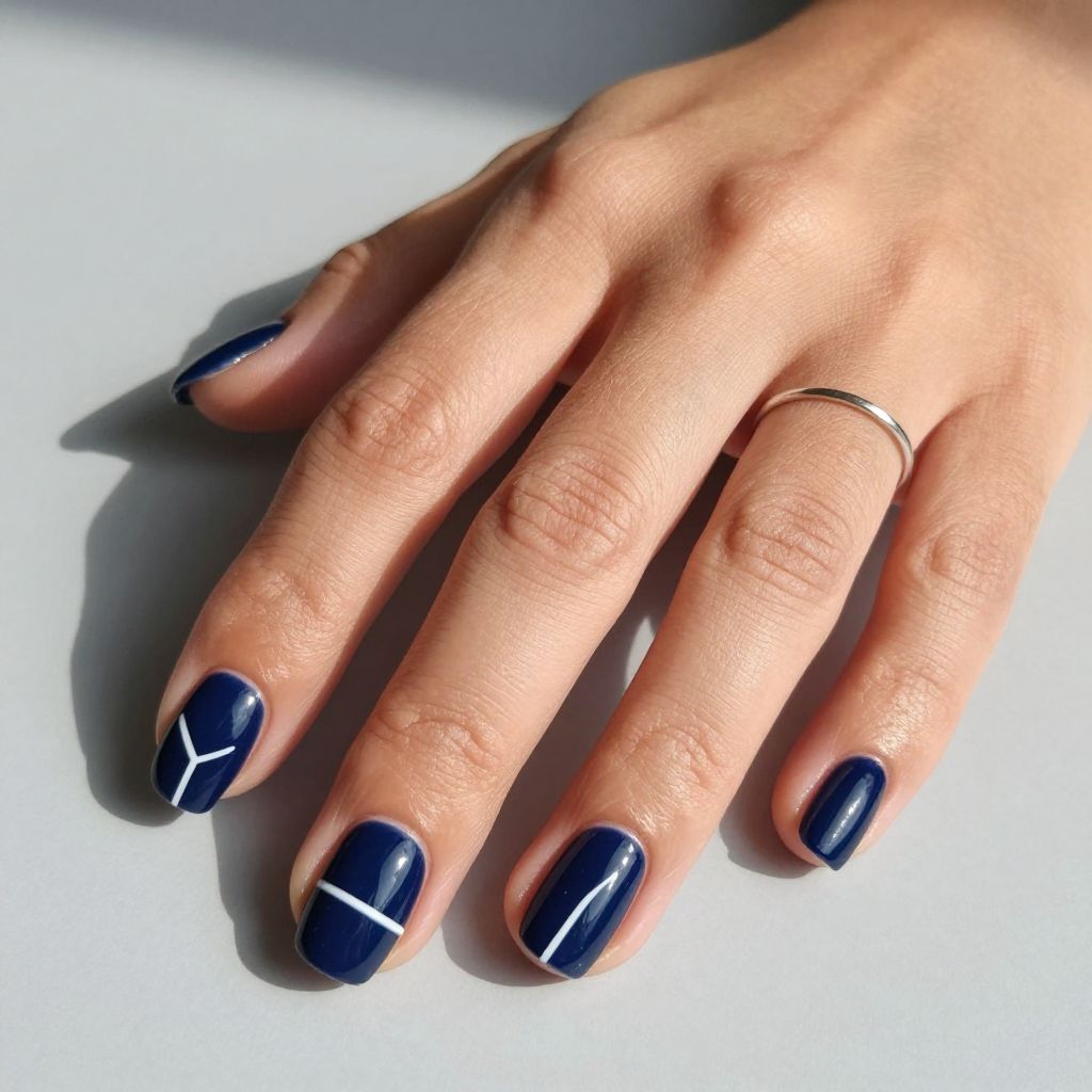 Midnight Navy with White Negative Space