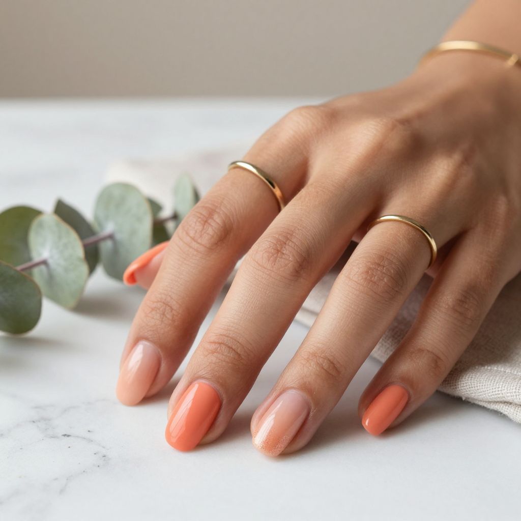 Peachy Coral with Matte and Glossy Mix