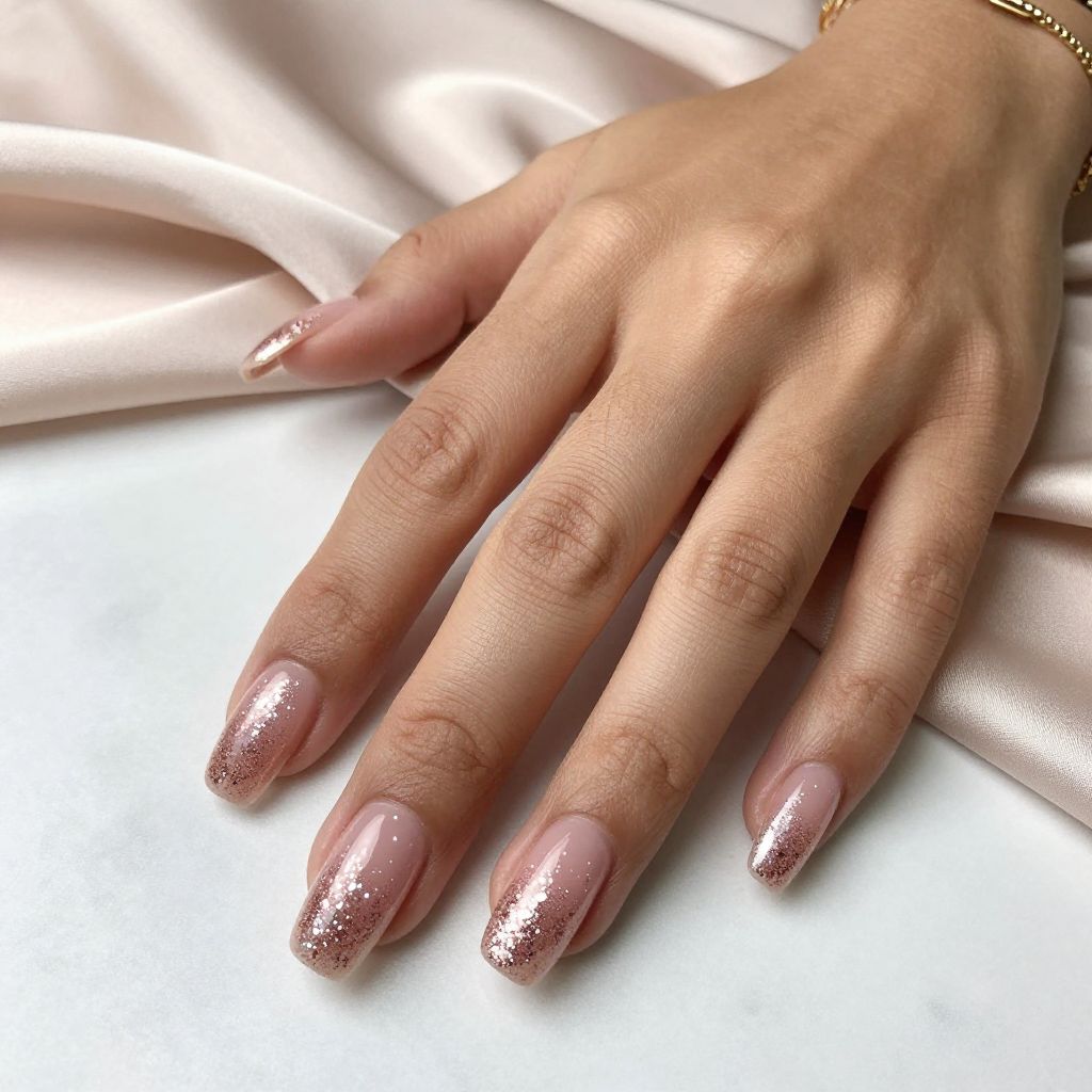 Glitter Gradient with Nude Base