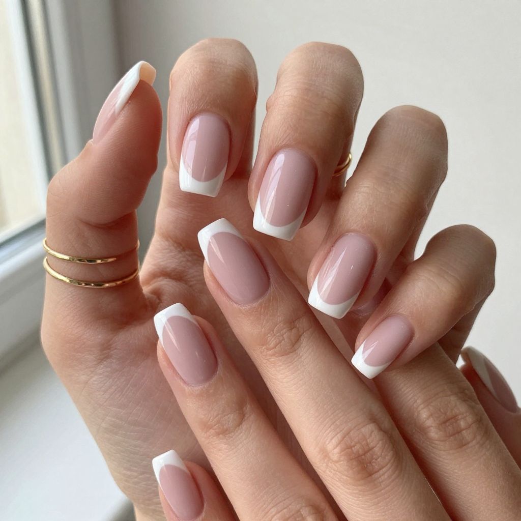 Matte French Tip Soft Glam Nails