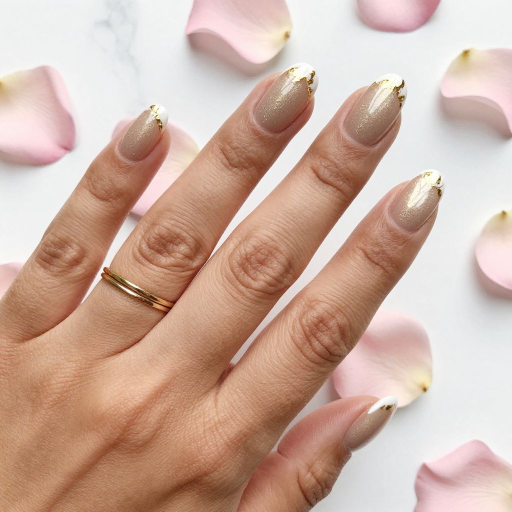 Glitter Fade French Tip Almond Nails