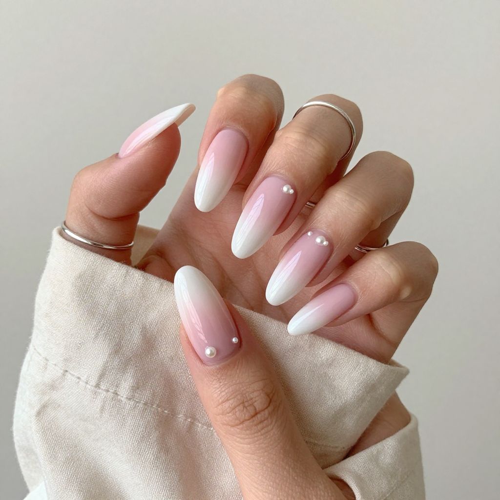 Almond Pink And White Ombré