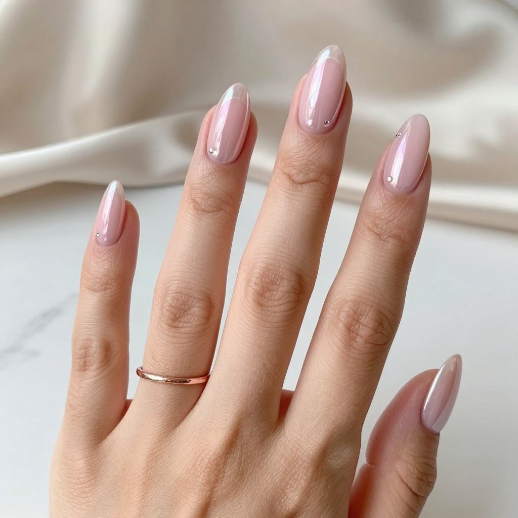 Baby Pink Chrome Tips