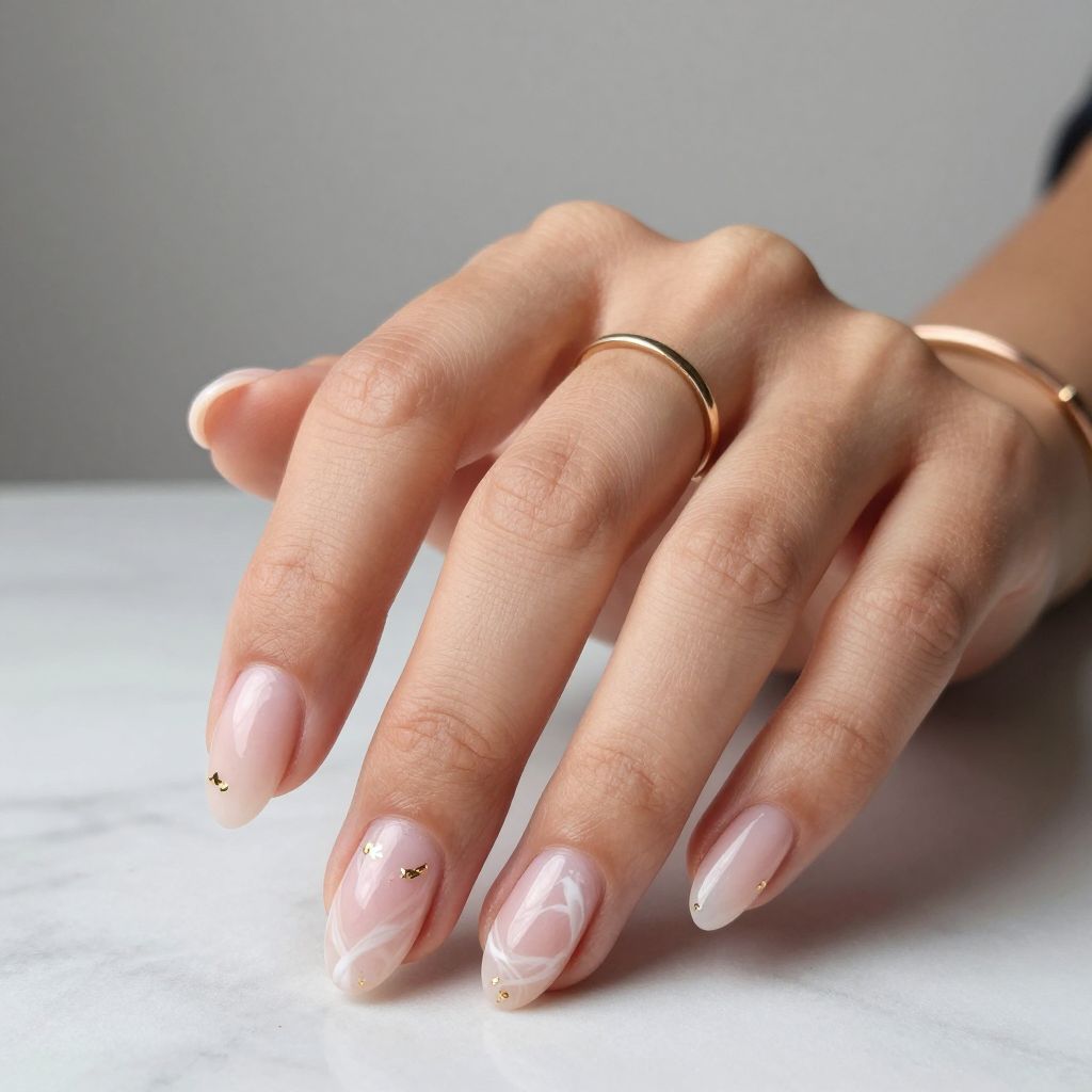 Milky Pink with White Marble