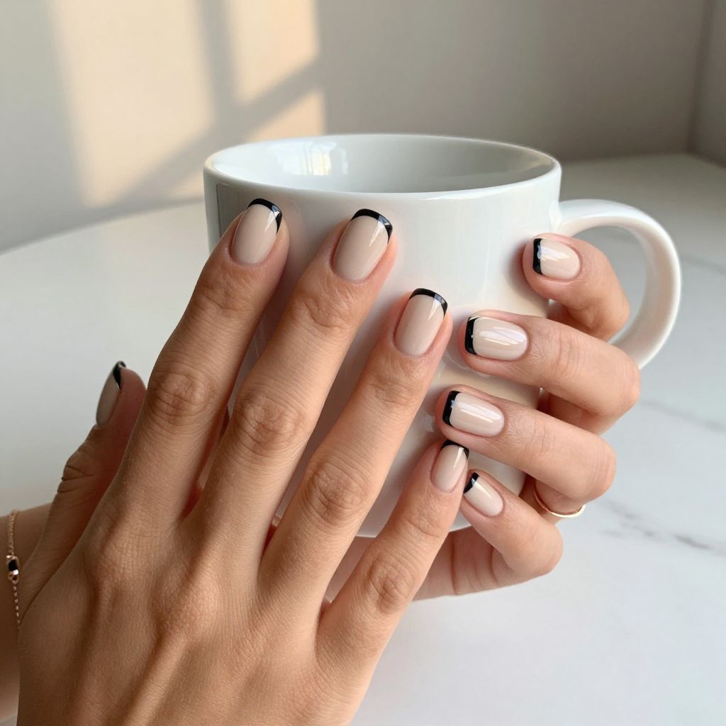 Black Tips With Nude Base