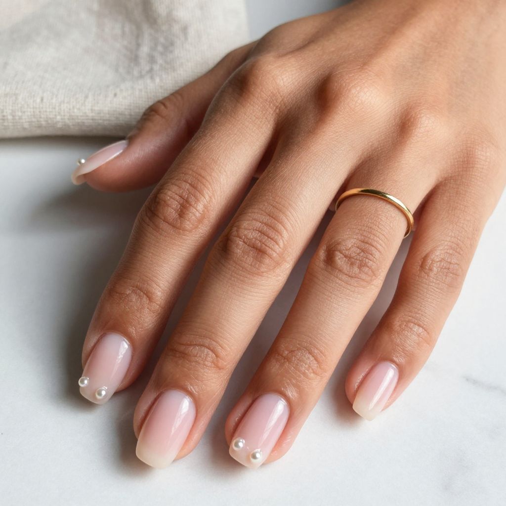 Milky Pink With Tiny Pearls