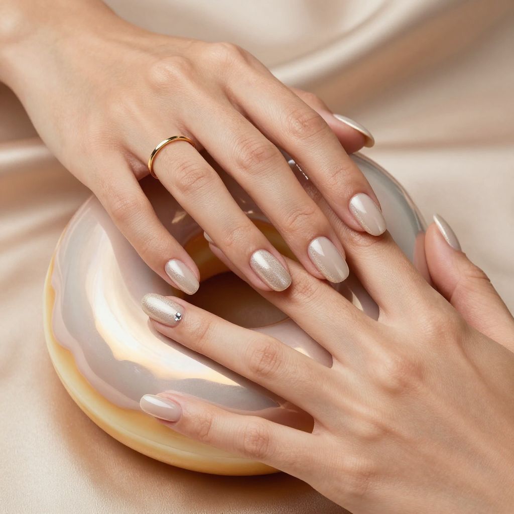 Chrome glazed donut nails