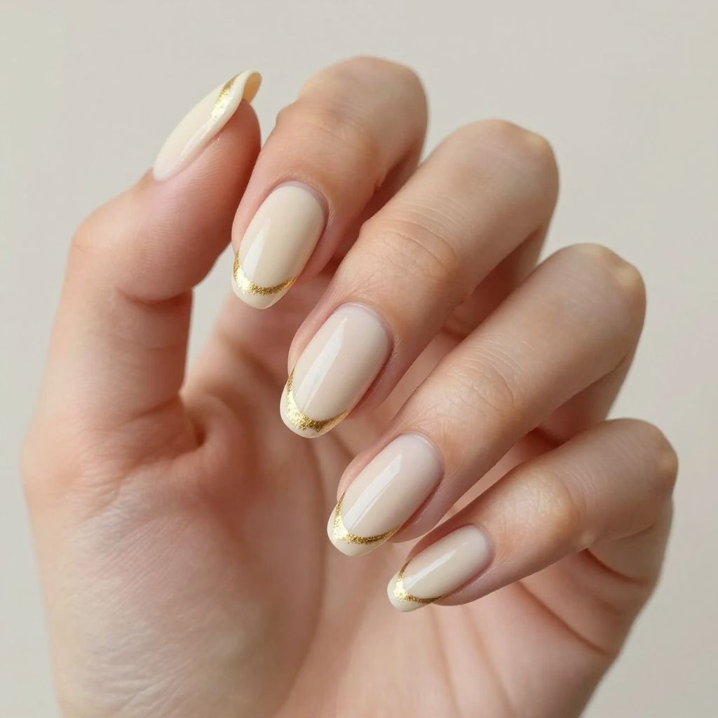 Almond French Tip nail idea 1