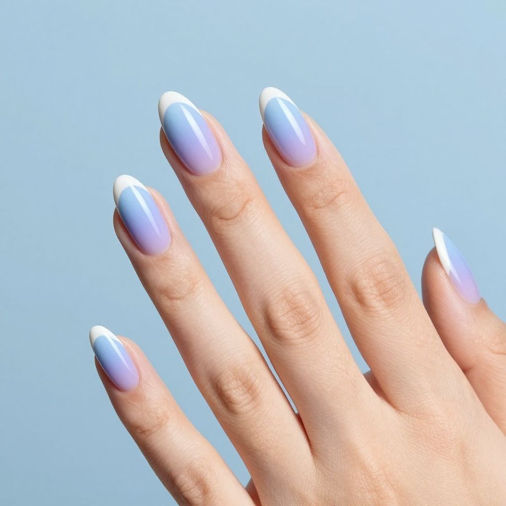 Almond French Tip nail idea 11