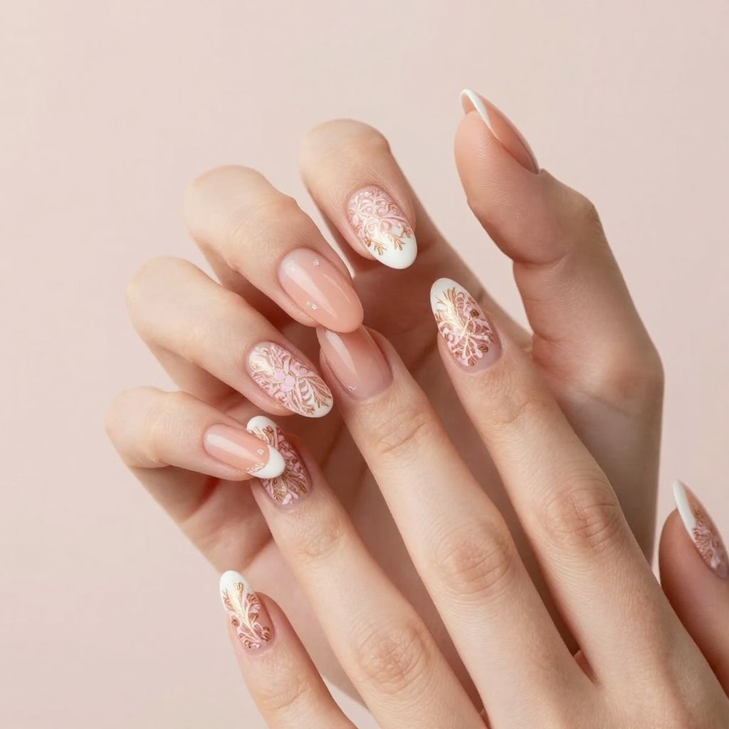 Almond French Tip nail idea 12