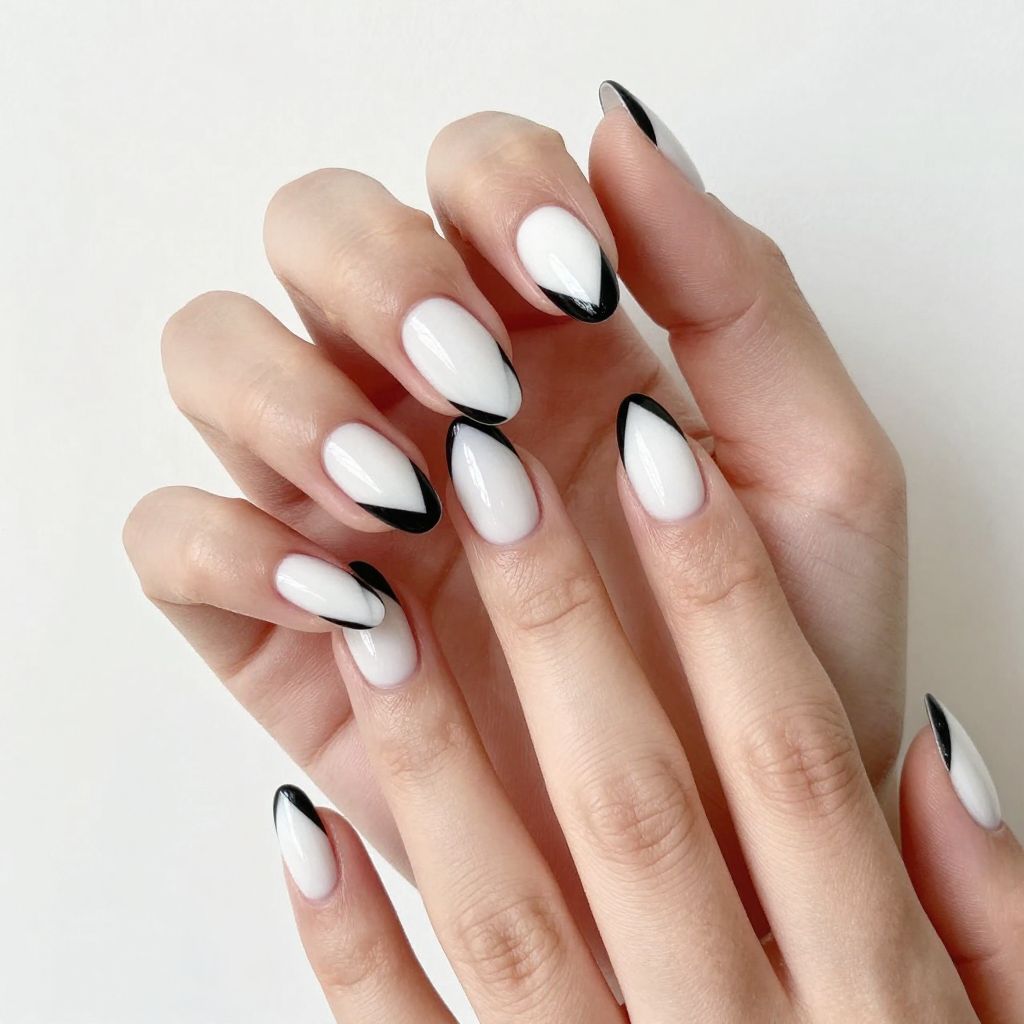 Almond French Tip nail idea 13