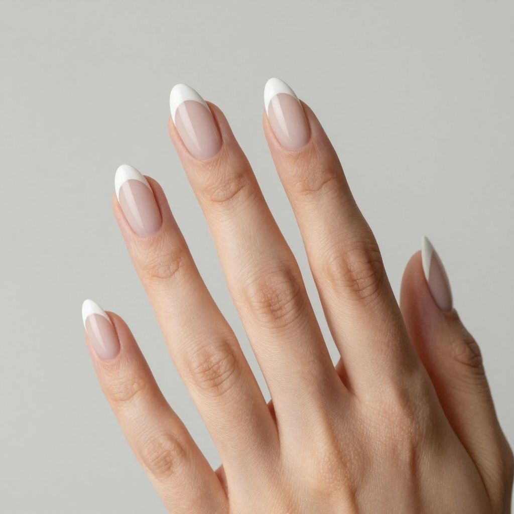 Almond French Tip nail idea 15