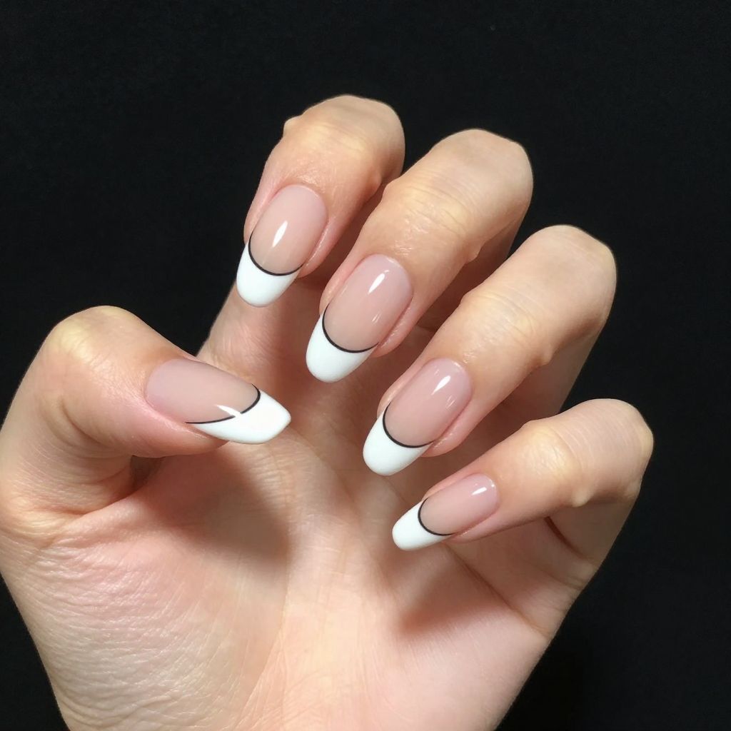 Almond French Tip nail idea 3