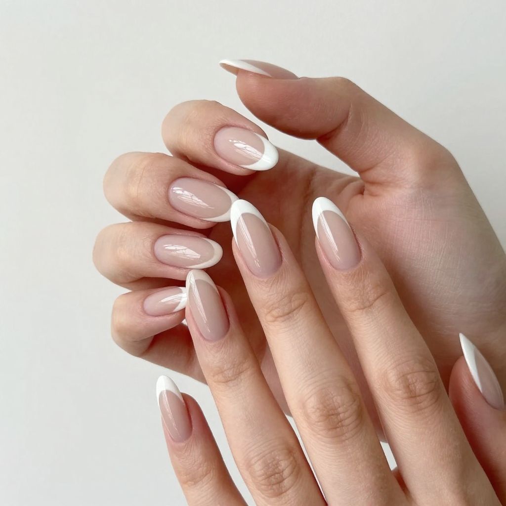 Almond French Tip nail idea 5