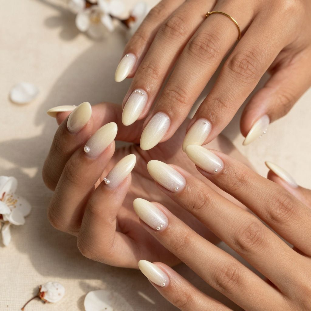 Pearl Almond Nails