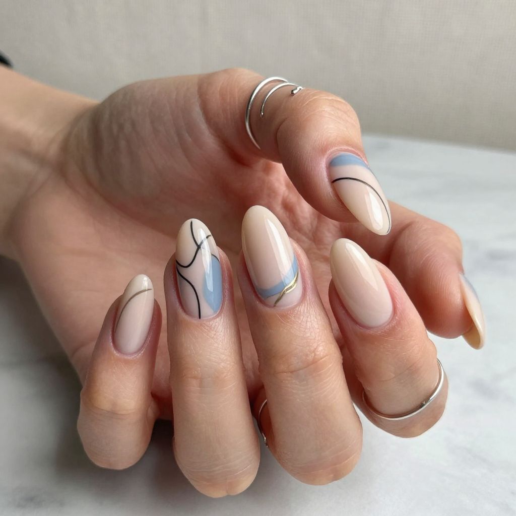 Abstract Almond Art Nails