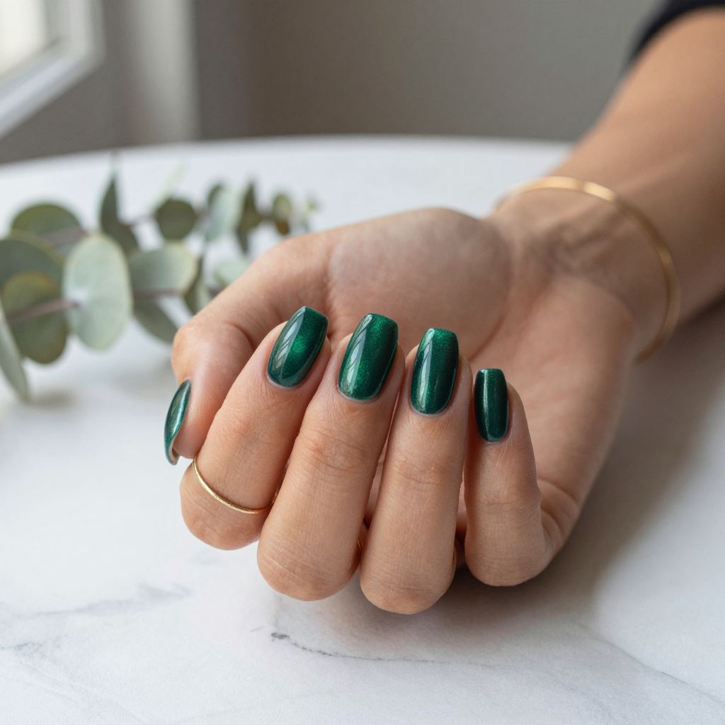 Velvet Cat Eye Almond Nails