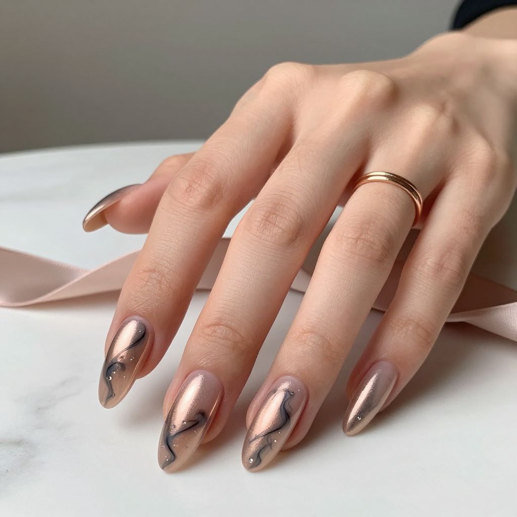 Rose Gold Shimmer With Smoke Effect