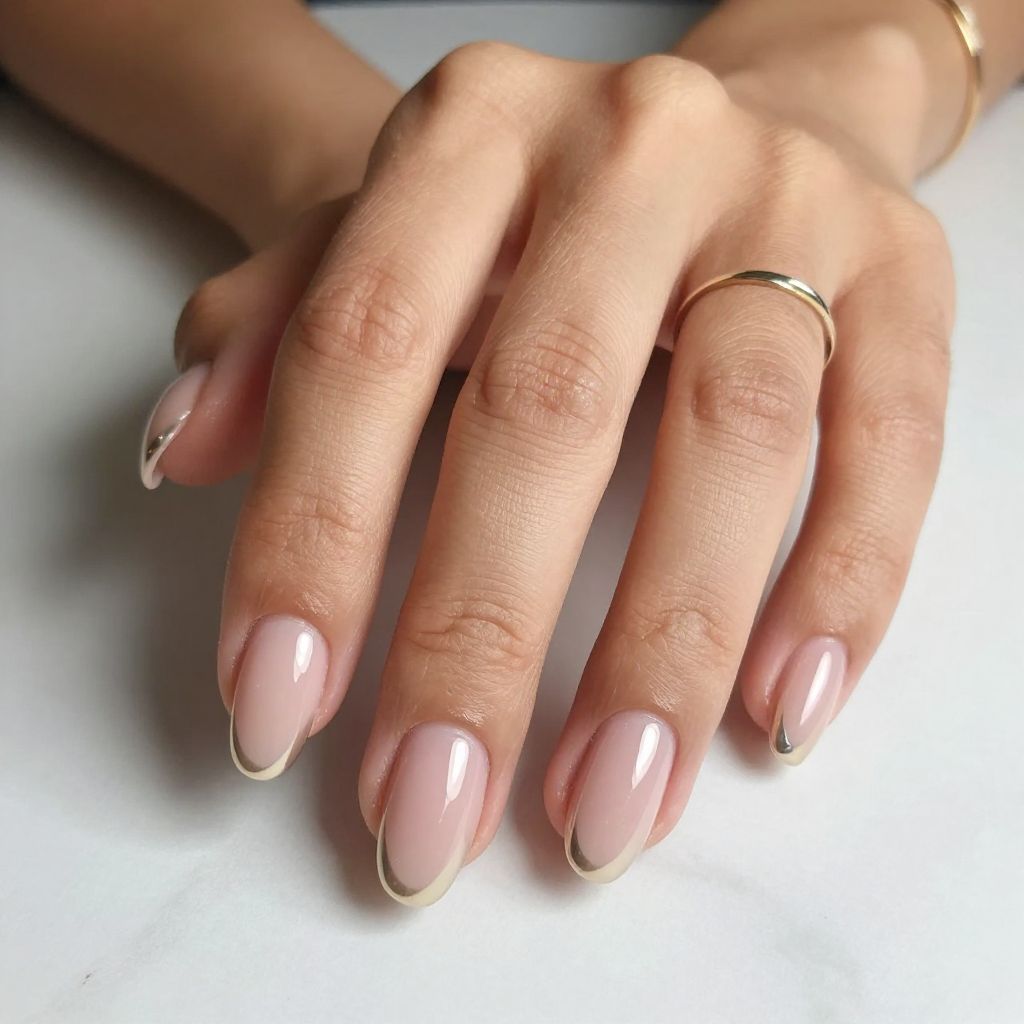Chrome Metallic French Tips