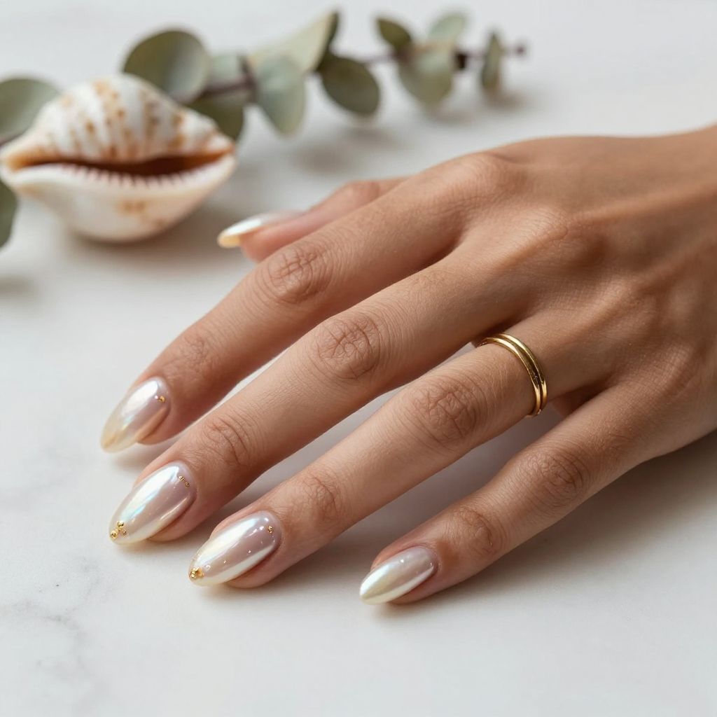 Cowrie Shell Inspired Nail Art