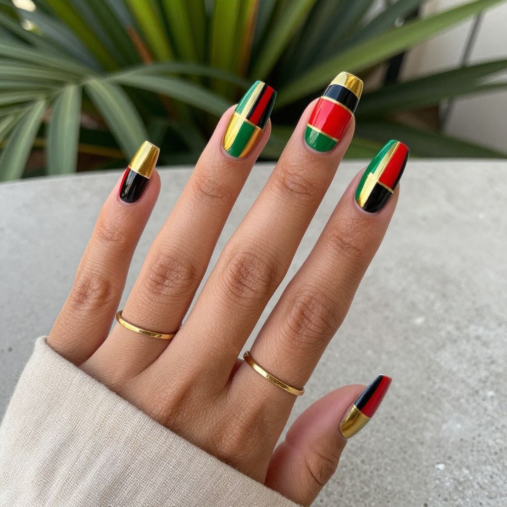 Kente Cloth Inspired Nails
