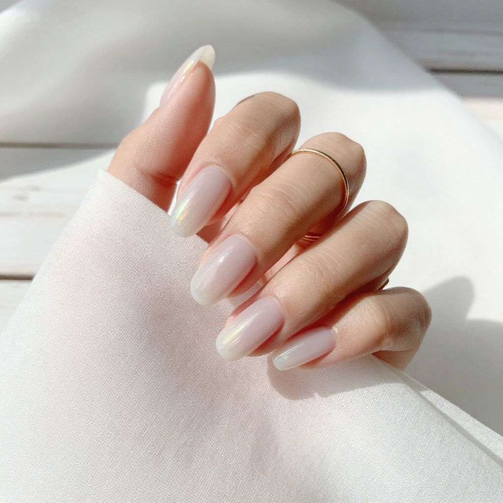 White linen sheer nails