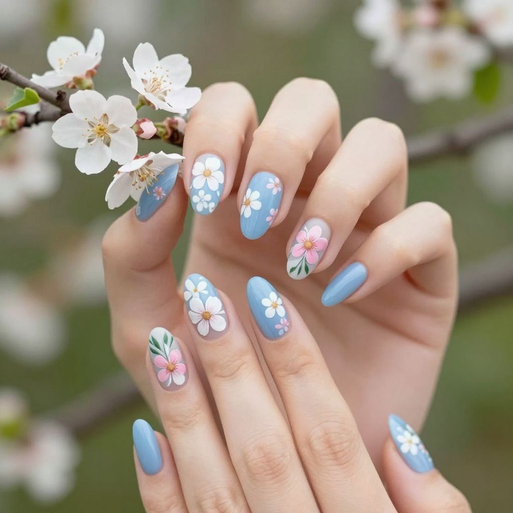 Baby Blue Nail Design 11