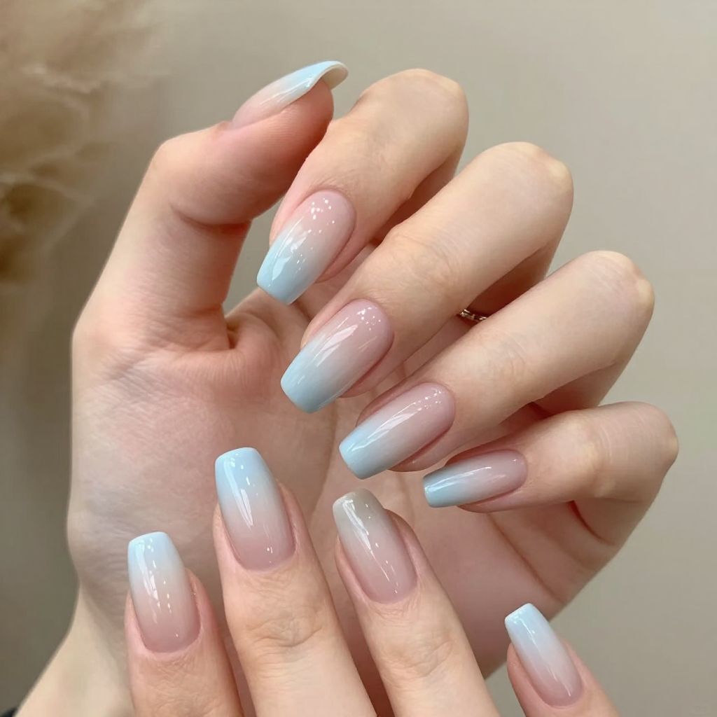 Baby Blue Nail Design 13