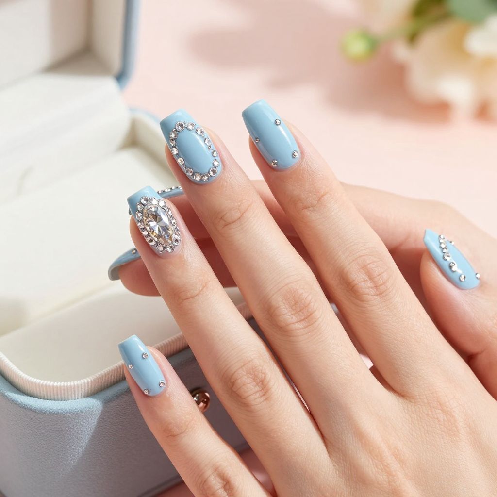 Baby Blue Nail Design 14