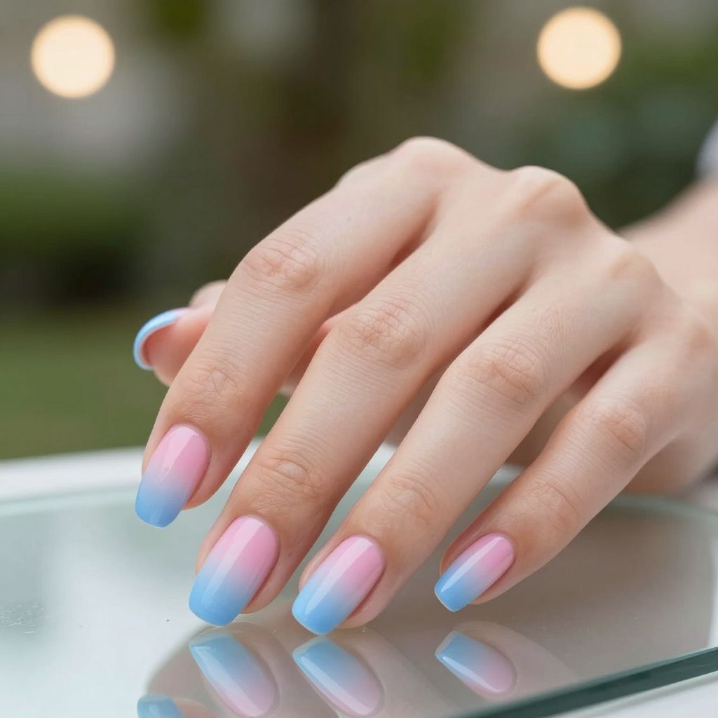 Baby Blue Nail Design 4
