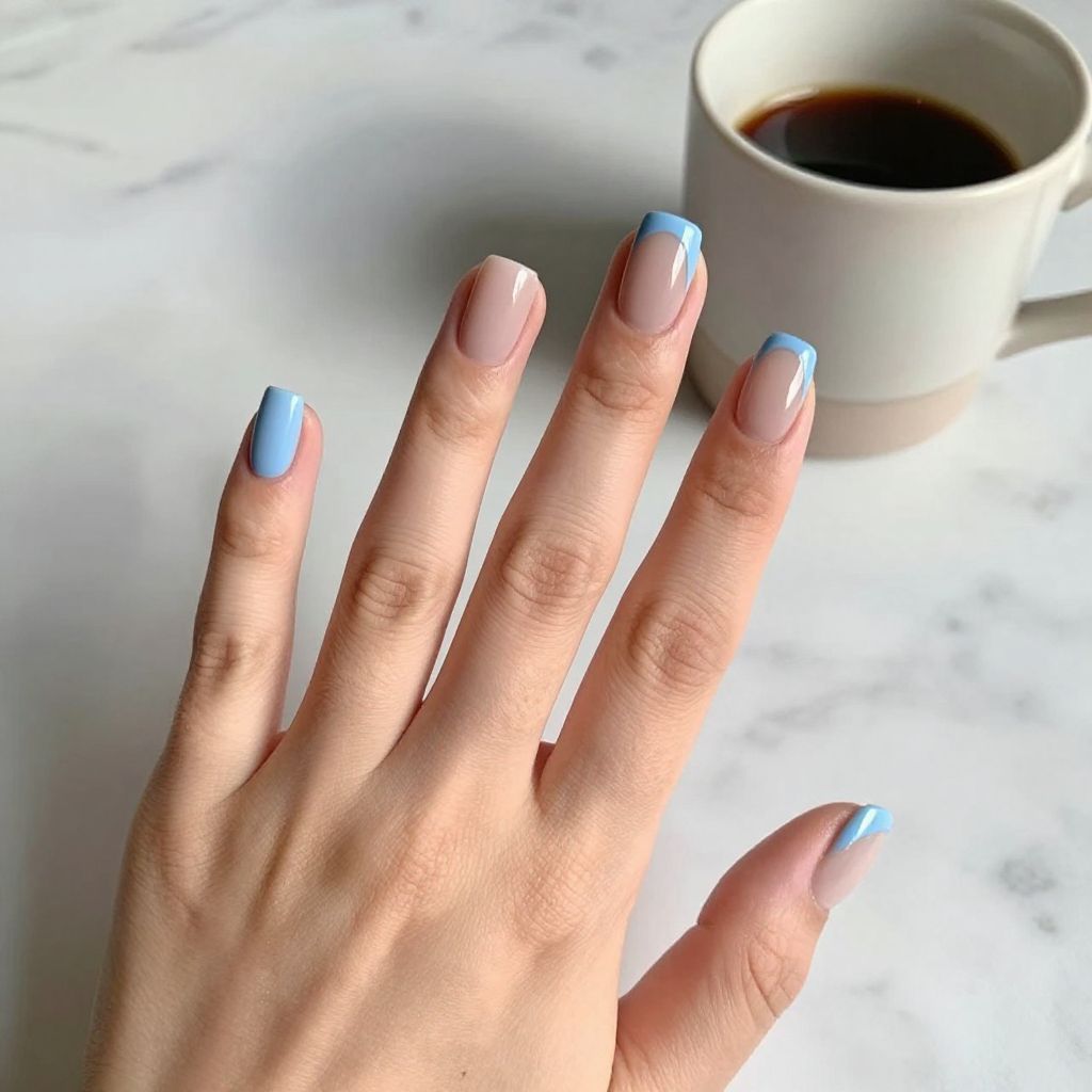 Baby Blue Nail Design 5