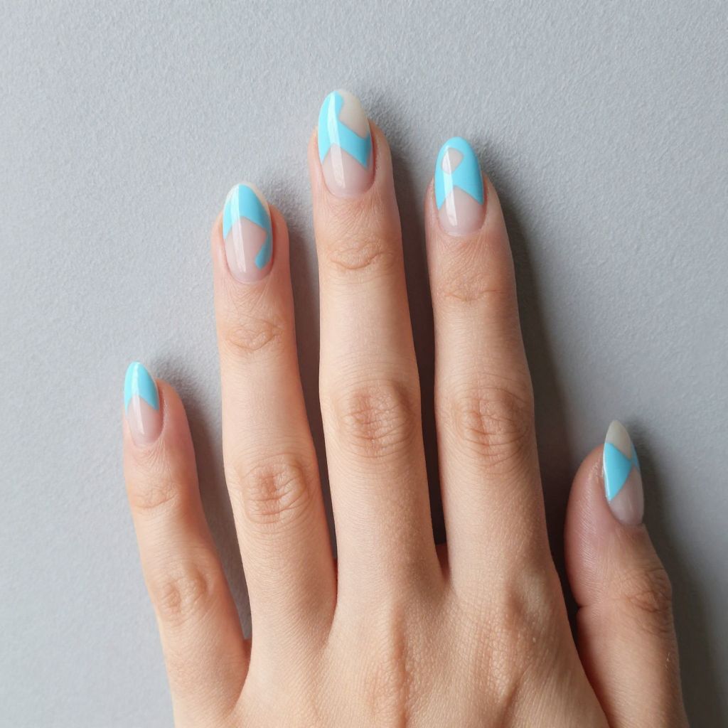 Baby Blue Nail Design 6