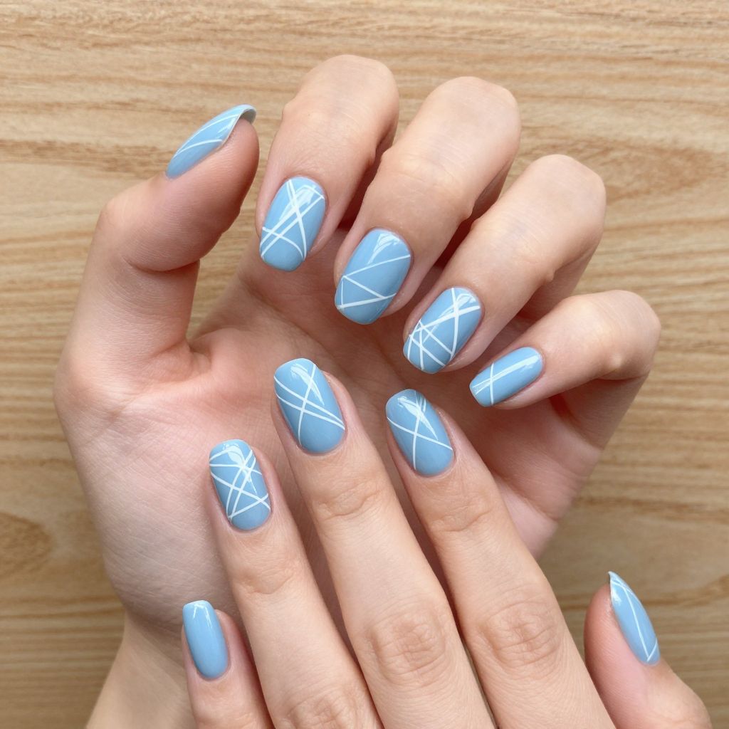 Baby Blue Nail Design 9