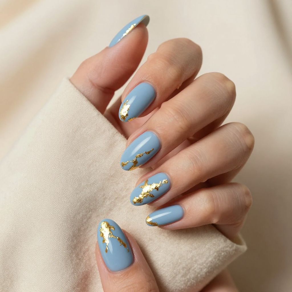 Baby Blue Nail Design 8
