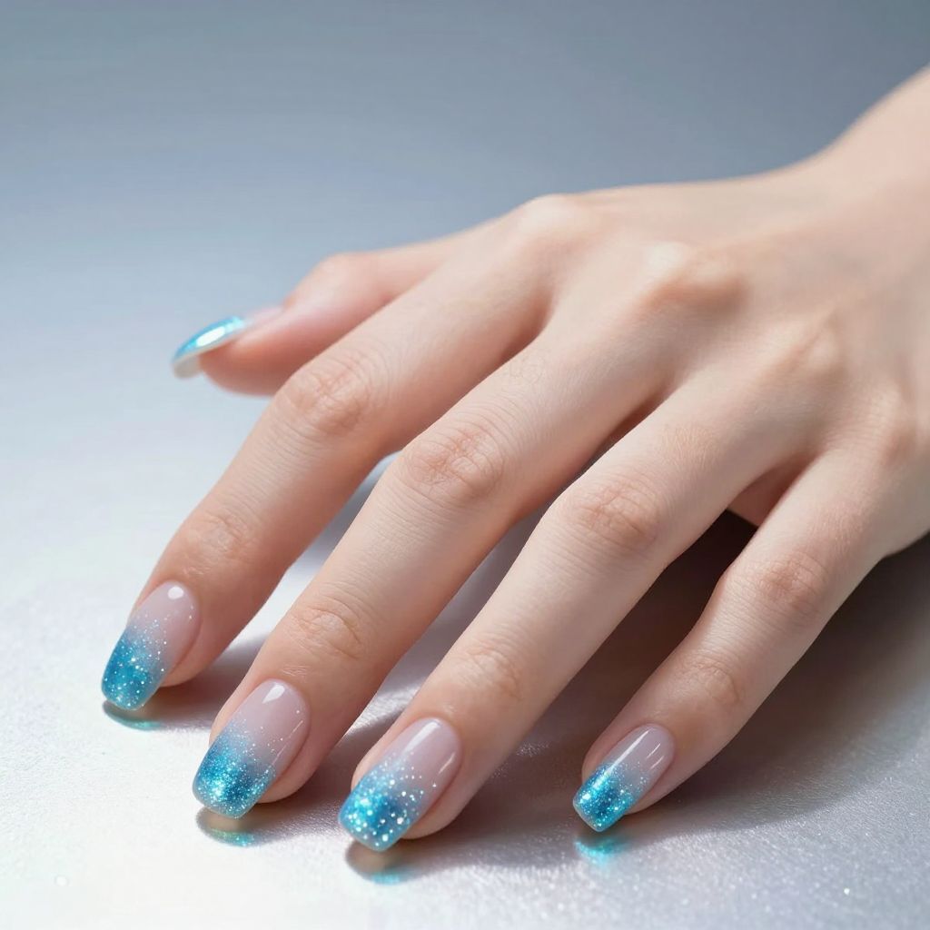 Baby Blue Nail Design 7