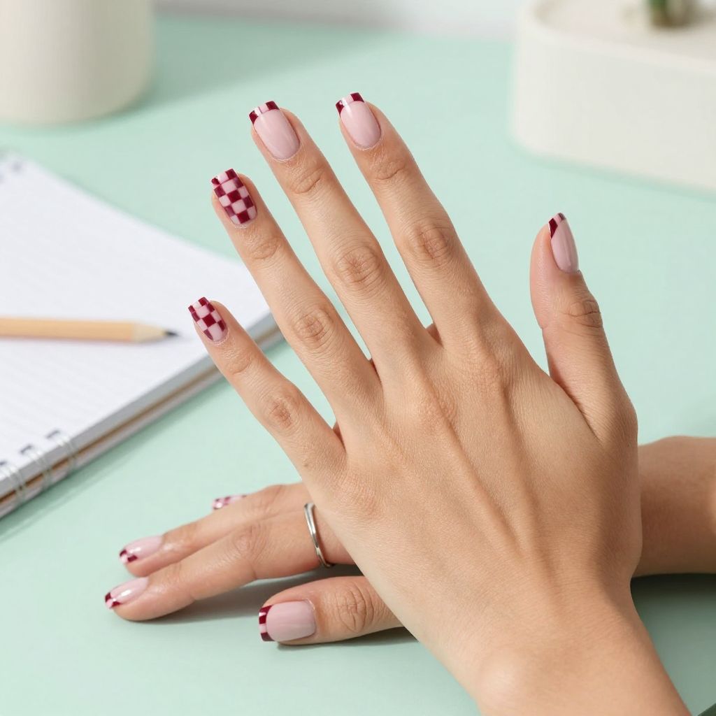 Checkerboard chill nail design