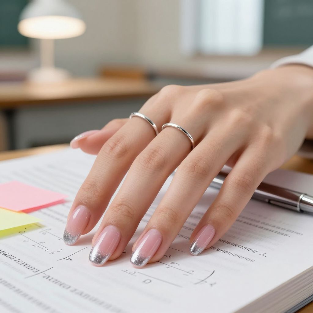 Micro glitter gradient nail design
