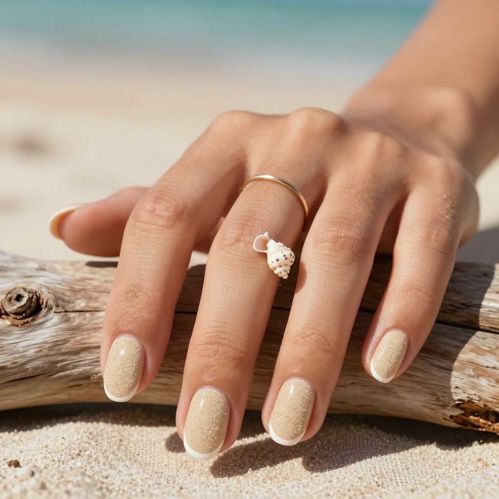 Sand texture chic beach nails
