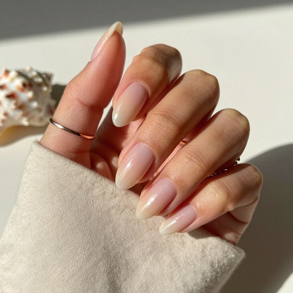 Beachy Nail Inspo - Sheer Sand Glow