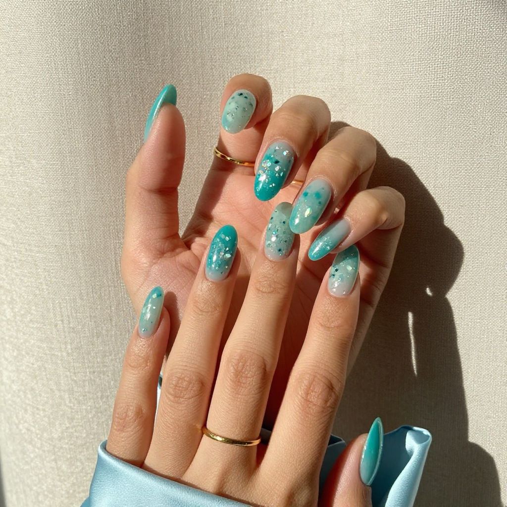 Beachy Nail Inspo - Jelly Sea Glass