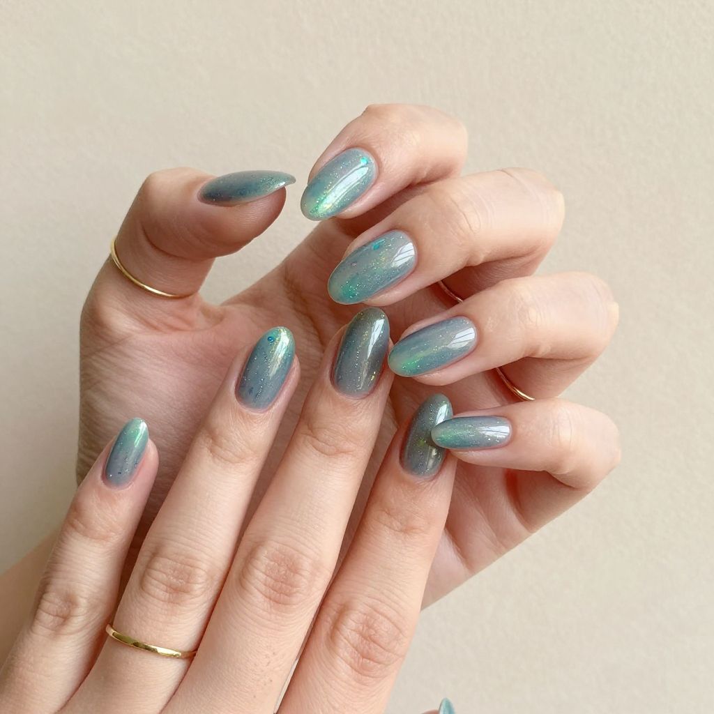 Beachy Nail Inspo - Tide Pool Shimmer